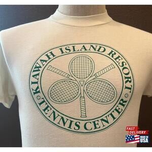 80S Kiawah Island Resort Tennis Center White Tshirt Size M Unisex